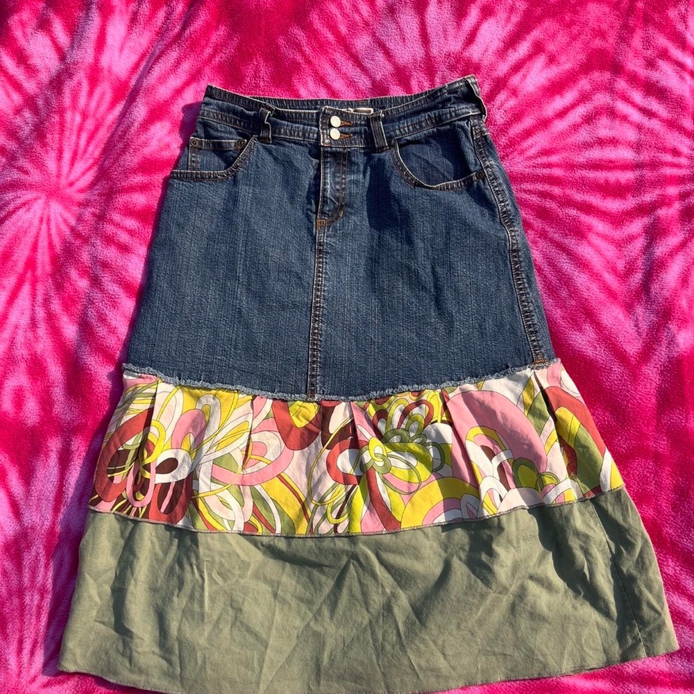 layered jean skirt